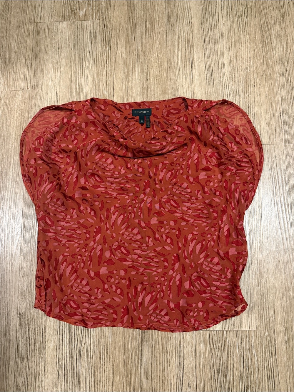 Donna Karan Cowl-Neck Blouse M